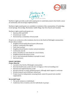 1 Northern Lights provides youth with small grants to undertake