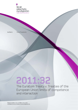 The Euratom Treaty v. Treaties of the European Union: limits of