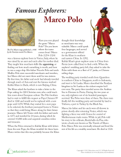 Famous Explorers: Marco Polo