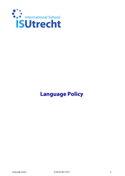 Language Policy - International School Utrecht