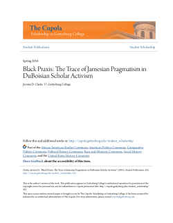 The Trace of Jamesian Pragmatism in DuBoisian Scholar Activism
