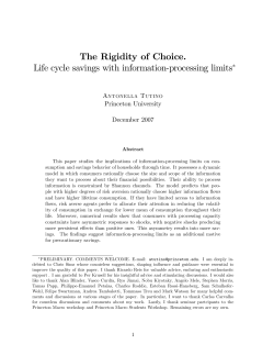 The Rigidity of Choice. Life cycle savings with information