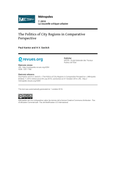 The Politics of City Regions in Comparative Perspective