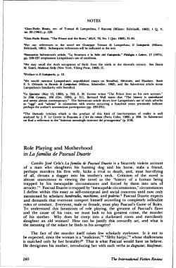 Role Playing and Motherhood in Lafamilia de Pascual Duarte
