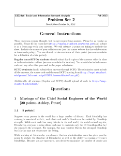 Problem Set 2 General Instructions Questions