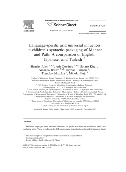 Language-specific and universal influences in children`s syntactic