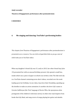 6 Me singing and dancing: YouTube`s performing bodies