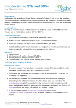 Introduction to STIs and BBVs