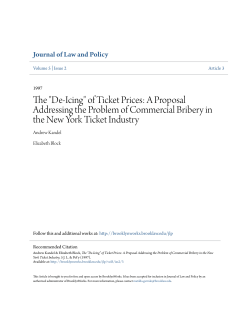 "De-Icing" of Ticket Prices