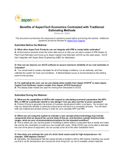 Benefits of AspenTech Economics Contrasted with Traditional