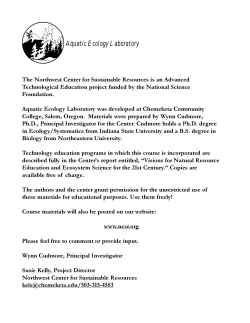 Aquatic Ecology Laboratory - Applied Math and Science Education