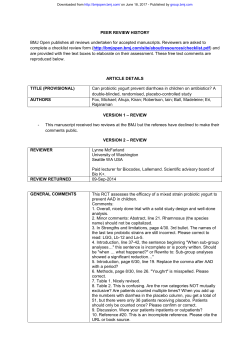 PEER REVIEW HISTORY BMJ Open publishes all reviews