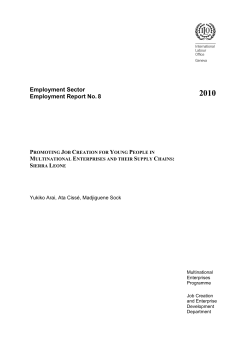 Employment Sector Employment Report No. 8