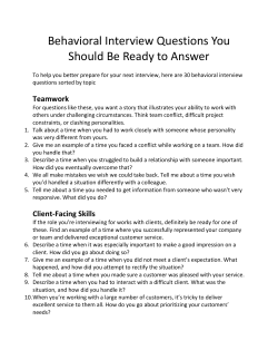 Behavioral Interview Questions You Should Be Ready to Answer