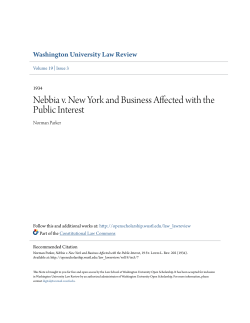 Nebbia v. New York and Business Affected with the Public Interest