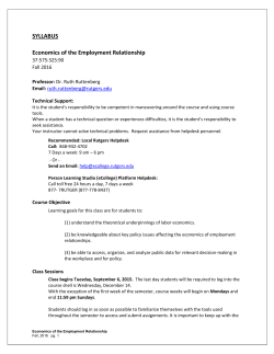 SYLLABUS Economics of the Employment