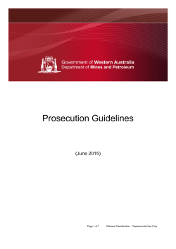 Prosecution Guidelines final - Department of Mines and Petroleum