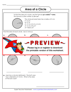 Area of a Circle - Super Teacher Worksheets