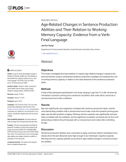 Age-Related Changes in Sentence Production Abilities and Their