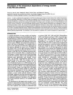 Simulations of the temperature dependence of energy transfer in the