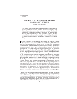 new voices in the tradition: medieval hagiography revisited