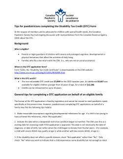 Tips for paediatricians completing the Disability Tax Credit (DTC) Form