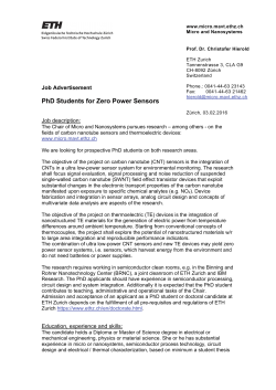 PhD Students for Zero Power Sensors - Micro