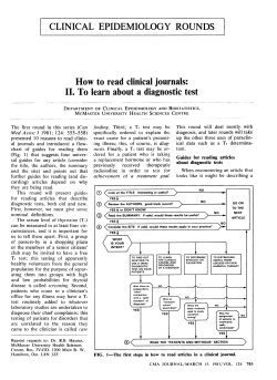 CLINICAL` EPIDEMIOLOGY ROUNDS