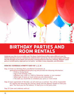 birthday parties and room rentals