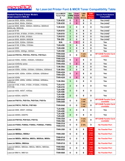 Compatibility Table - microMICR Corporation