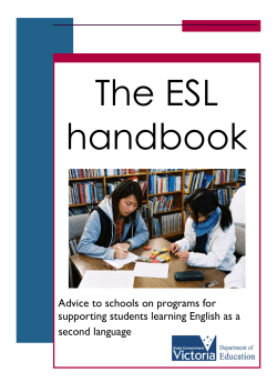 The ESL Handbook - Department of Education
