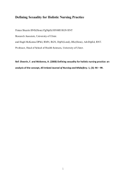 Defining Sexuality for Holistic Nursing Practice - TARA