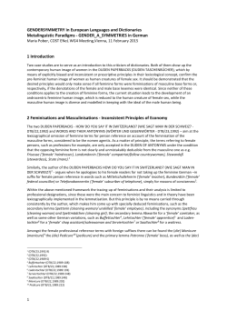 Gendersymmetry in European Languages and