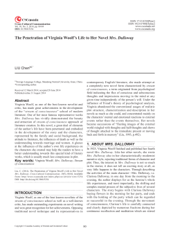 The Penetration of Virginia Woolf`s Life to Her Novel Mrs. Dalloway