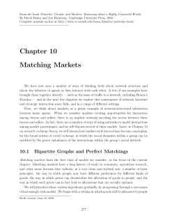 Chapter 10 Matching Markets