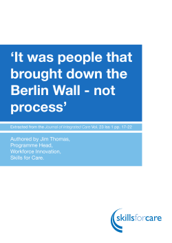 It was people that brought down the Berlin Wall - not