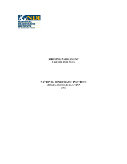 LOBBYING PARLIAMENT - National Democratic Institute