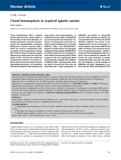 Clonal hematopoiesis in acquired aplastic anemia