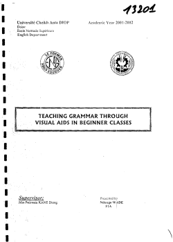 TEACHING GRAMMAR THROUGH VISUAL AIDS IN BEGINNER