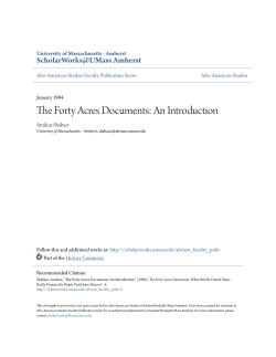 The Forty Acres Documents: An Introduction