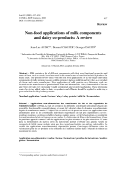 Non-food applications of milk components and dairy co