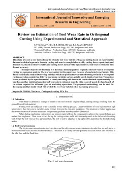 Review on Estimation of Tool Wear Rate in Orthogonal Cutting