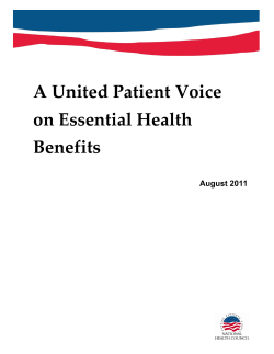 A United Patient Voice on Essential Health Benefits