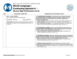 Spanish - Blue Valley Schools