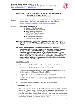 formation skydiving - British Parachute Association