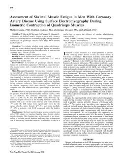 Assessment of Skeletal Muscle Fatigue in Men With Coronary Artery