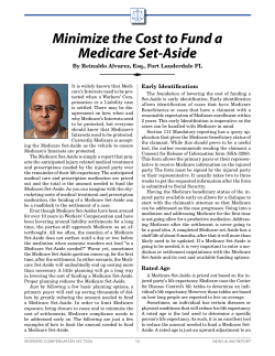 Minimize the Cost to Fund a Medicare Set-Aside