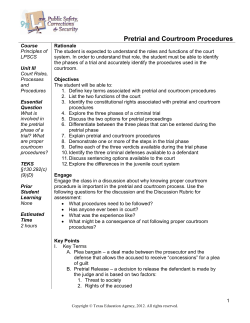 Pretrial and Courtroom Procedures