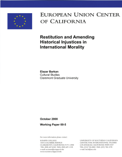 Restitution and Amending Historical Injustices in International Morality