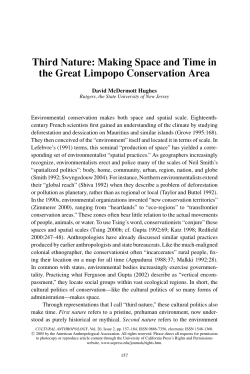 Third Nature: Making Space and Time in the Great Limpopo